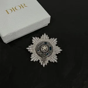 Dior Buffalo Star Brooch Silver