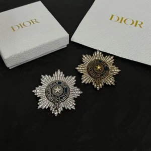 Dior Buffalo Star Brooch Silver