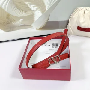 Valentino Vlogo Leather Belt Red 20MM