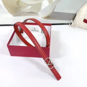 Valentino Vlogo Leather Belt Red 20MM