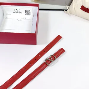 Valentino Vlogo Leather Belt Red 20MM