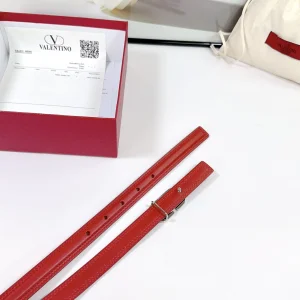 Valentino Vlogo Leather Belt Red 20MM