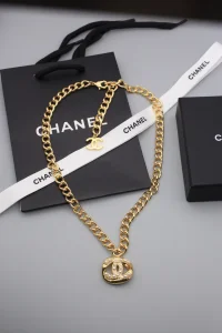 Chanel Pearls CC Logo Necklaces Gold
