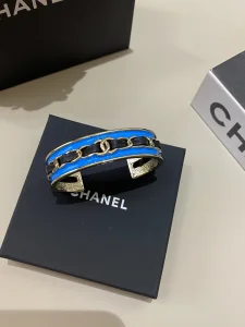Chanel CC Chain Cuff Bracelet Blue