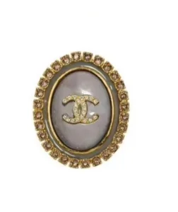 Chanel Crystal CC Coco Mark Brooch