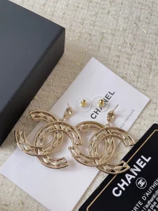 Chanel Gold Crystal CC Earrings