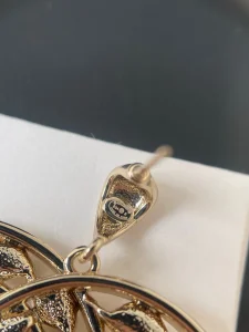 Chanel Gold Crystal CC Earrings