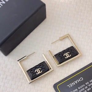 Chanel CC Logo Stud Earrings