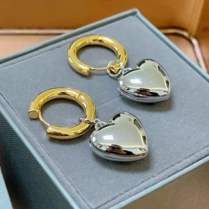 Balenciaga Heart Earrings Silver