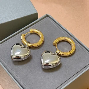 Balenciaga Heart Earrings Silver