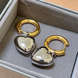 Balenciaga Heart Earrings Silver