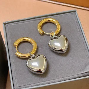 Balenciaga Heart Earrings Silver