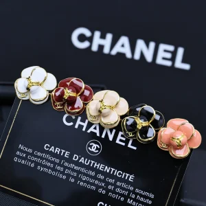 Chanel Vintage Camellia Flower Earrings