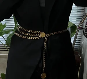 Chanel Chain and Leather Belt