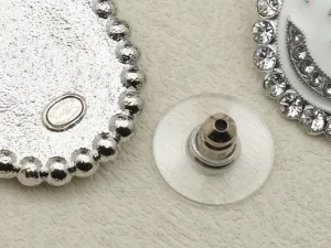 Chanel CC Logo Crystals Oval Earrings