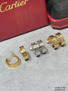 Cartier Love Diamond Hoop Earrings