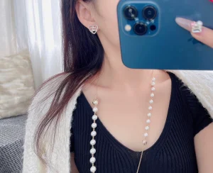Chanel Crystals CC Heart Earrings