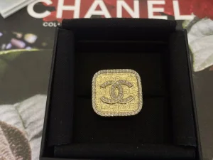 Chanel Crystals CC Square Earrings