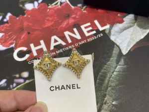 Chanel Crystals CC Square Earrings