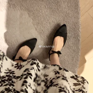 Chanel Gold Leather Ballet Flat