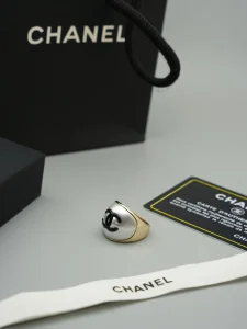 Chanel CC Logo White Pearly Rings