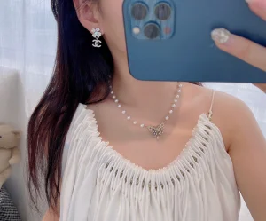 Chanel Crystal CC Flower Earrings