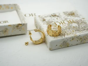 Dior Celeste Gold Metal Earrings