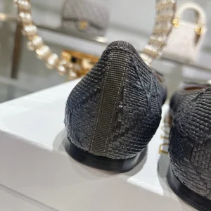 Dior Ballet Flat Black Raffia