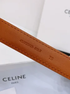 Celine Crecy Buckle Brown Leather Belt