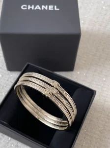 Chanel Gold Metal CC Set Bracelets